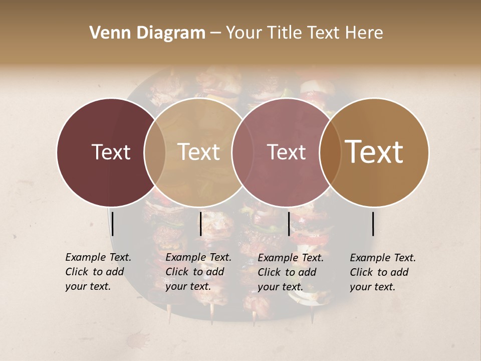 A Plate Of Skewered Meat And Vegetables On Skewers PowerPoint Template