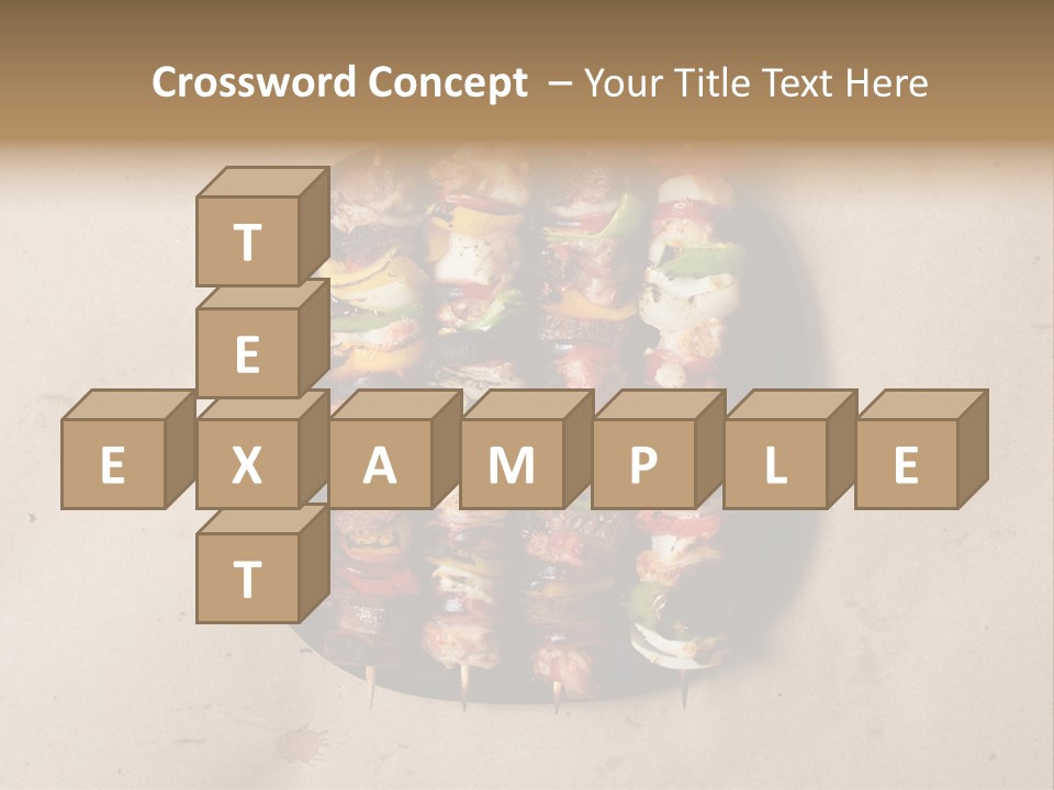 A Plate Of Skewered Meat And Vegetables On Skewers PowerPoint Template