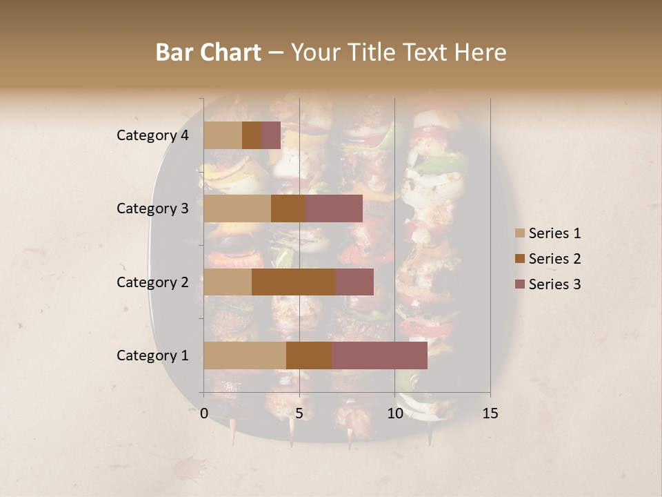 A Plate Of Skewered Meat And Vegetables On Skewers PowerPoint Template