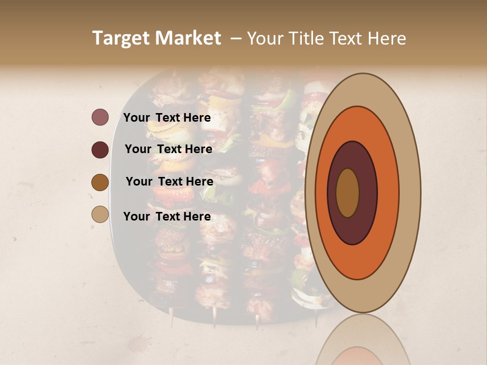A Plate Of Skewered Meat And Vegetables On Skewers PowerPoint Template