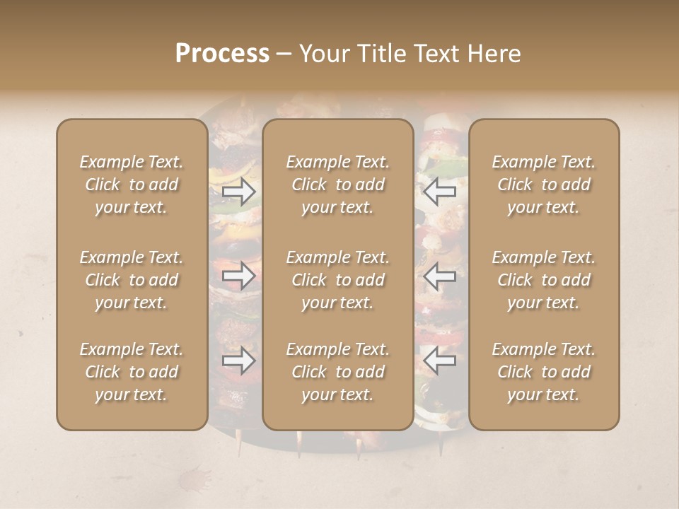 A Plate Of Skewered Meat And Vegetables On Skewers PowerPoint Template