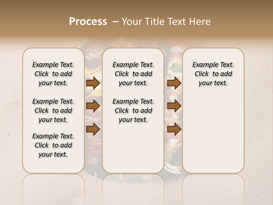 A Plate Of Skewered Meat And Vegetables On Skewers PowerPoint Template