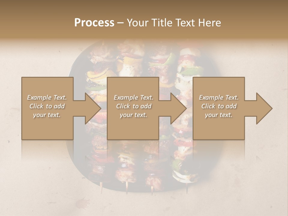 A Plate Of Skewered Meat And Vegetables On Skewers PowerPoint Template