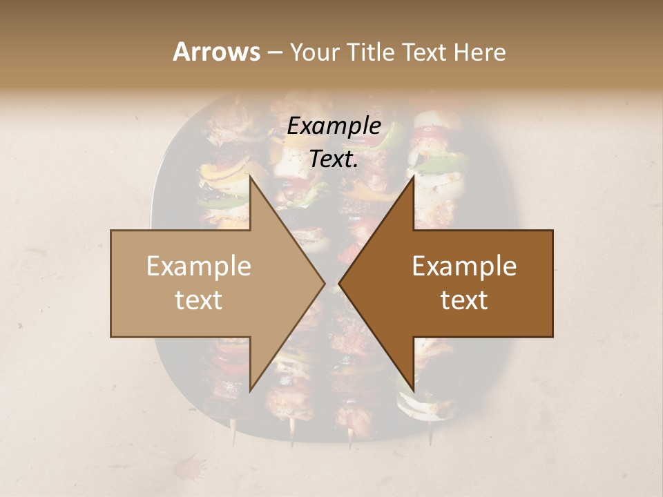 A Plate Of Skewered Meat And Vegetables On Skewers PowerPoint Template