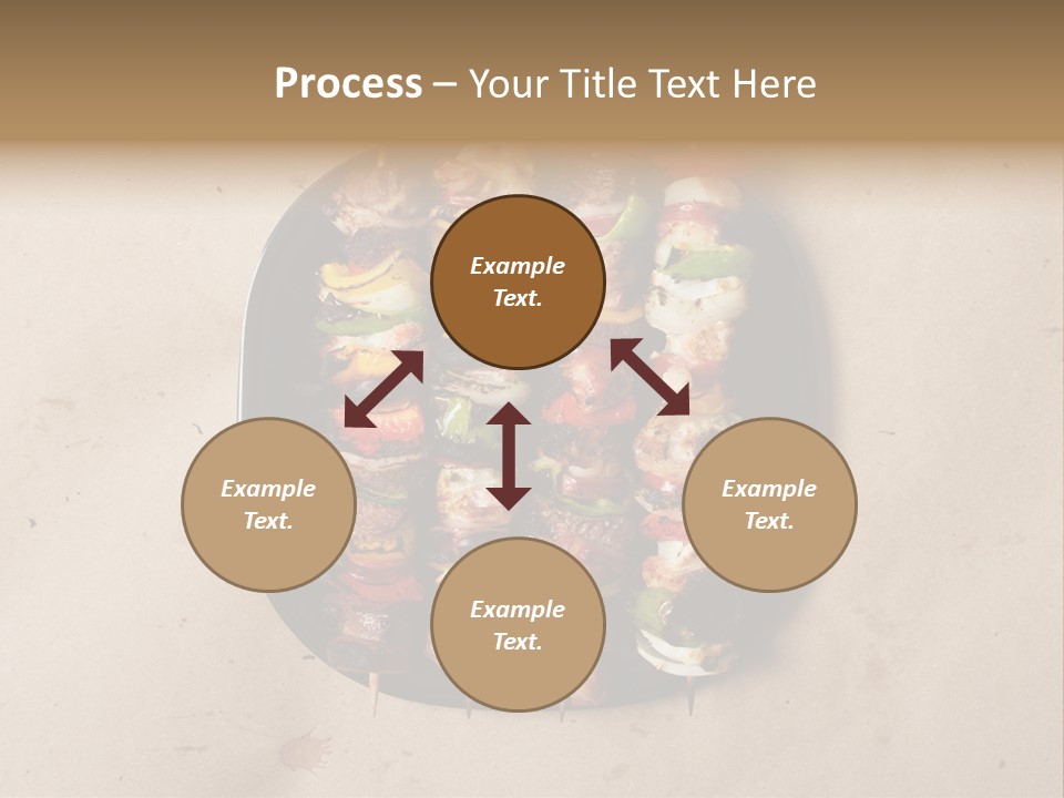 A Plate Of Skewered Meat And Vegetables On Skewers PowerPoint Template