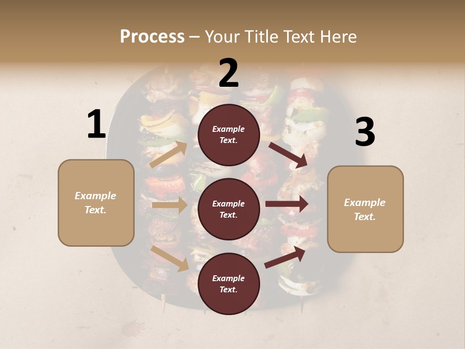 A Plate Of Skewered Meat And Vegetables On Skewers PowerPoint Template