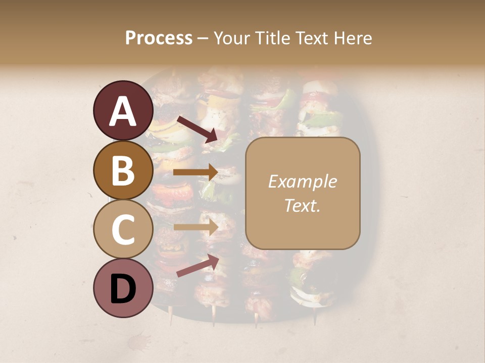 A Plate Of Skewered Meat And Vegetables On Skewers PowerPoint Template