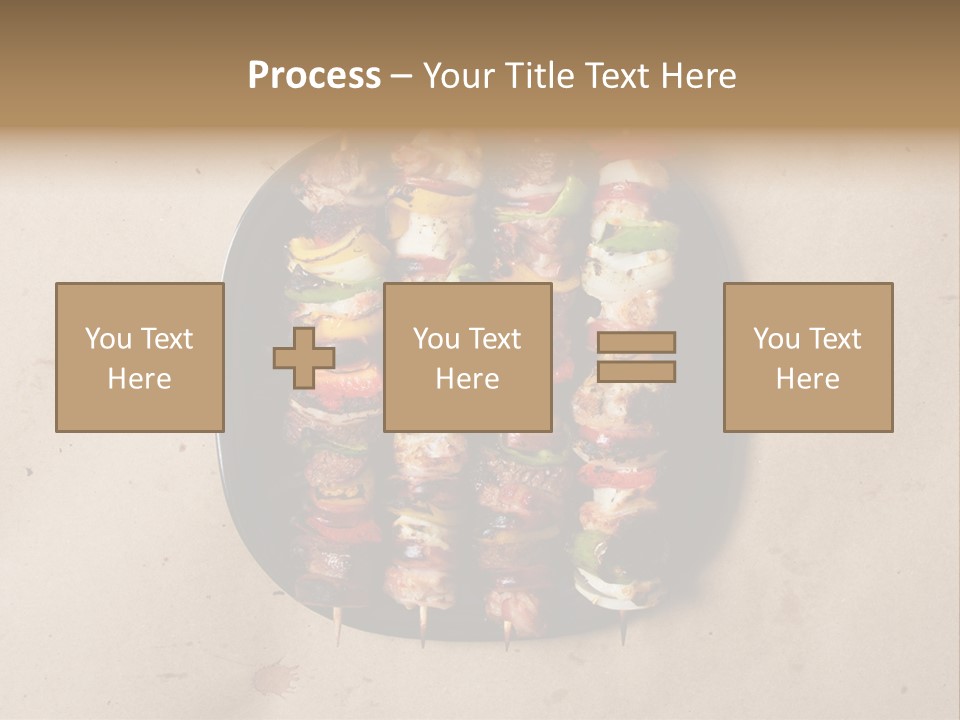 A Plate Of Skewered Meat And Vegetables On Skewers PowerPoint Template