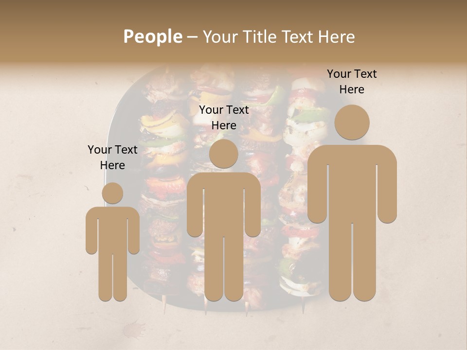 A Plate Of Skewered Meat And Vegetables On Skewers PowerPoint Template