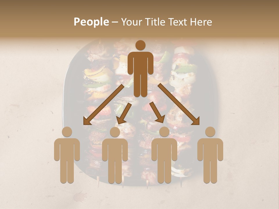 A Plate Of Skewered Meat And Vegetables On Skewers PowerPoint Template