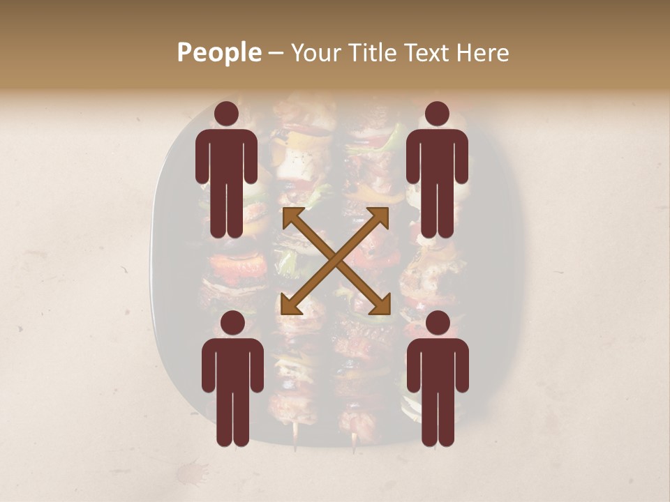 A Plate Of Skewered Meat And Vegetables On Skewers PowerPoint Template