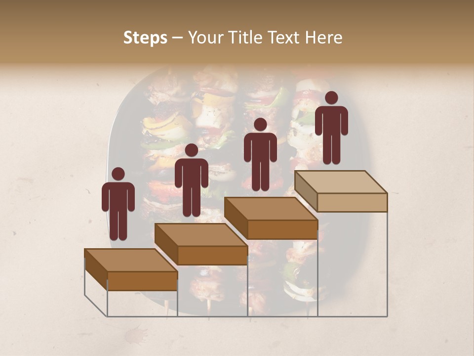 A Plate Of Skewered Meat And Vegetables On Skewers PowerPoint Template