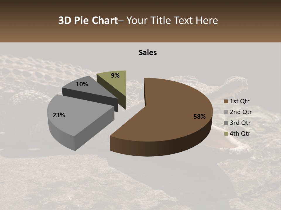 A Large Alligator Laying On Top Of A Rock PowerPoint Template