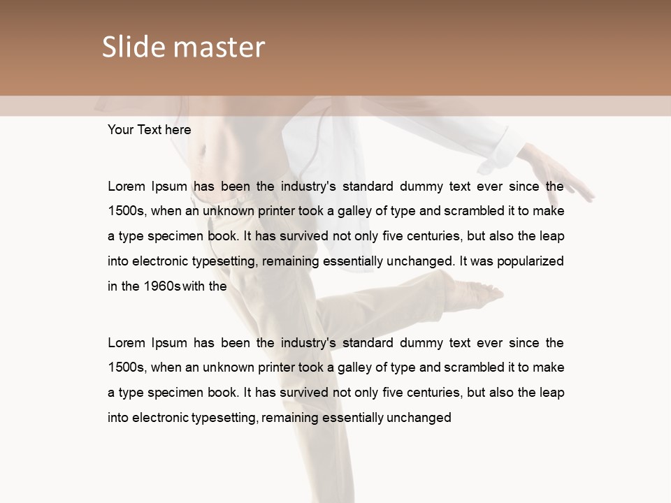 A Man In A White Shirt Is Dancing PowerPoint Template