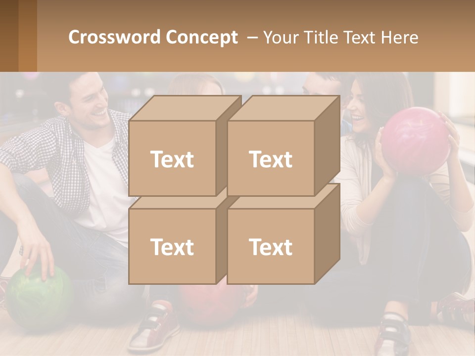 A Group Of People Sitting On The Floor With Bowling Balls PowerPoint Template