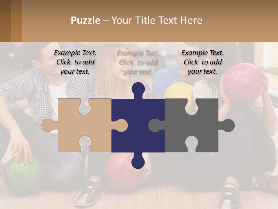 A Group Of People Sitting On The Floor With Bowling Balls PowerPoint Template