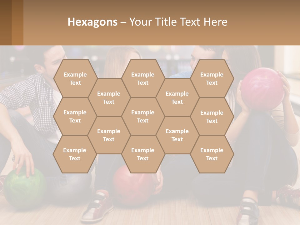 A Group Of People Sitting On The Floor With Bowling Balls PowerPoint Template