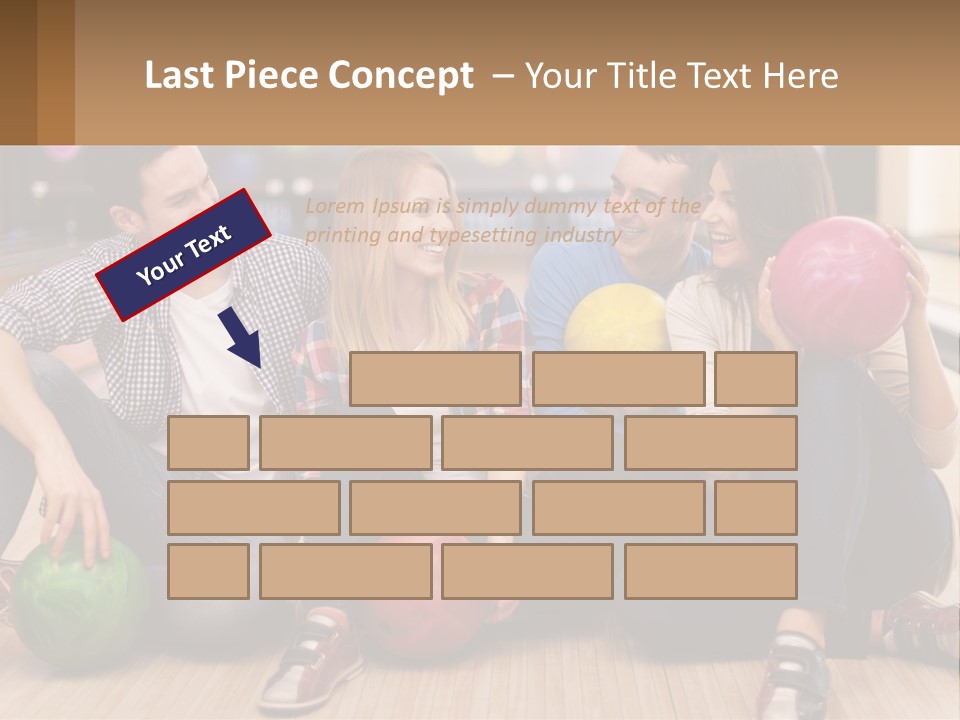 A Group Of People Sitting On The Floor With Bowling Balls PowerPoint Template