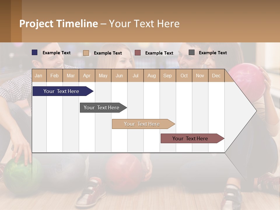 A Group Of People Sitting On The Floor With Bowling Balls PowerPoint Template
