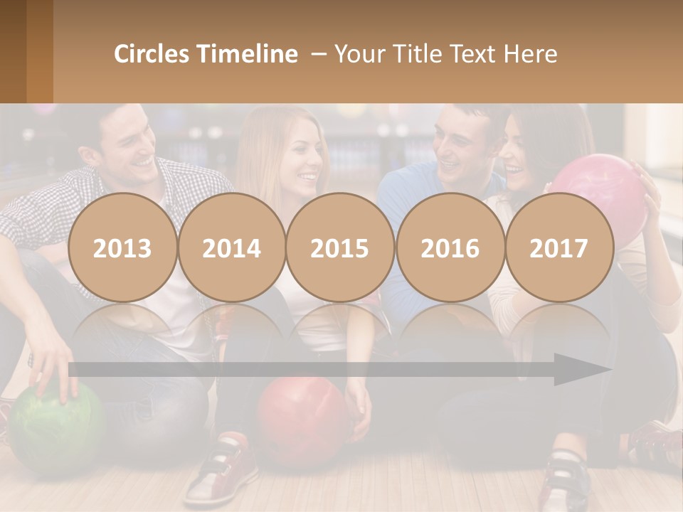 A Group Of People Sitting On The Floor With Bowling Balls PowerPoint Template