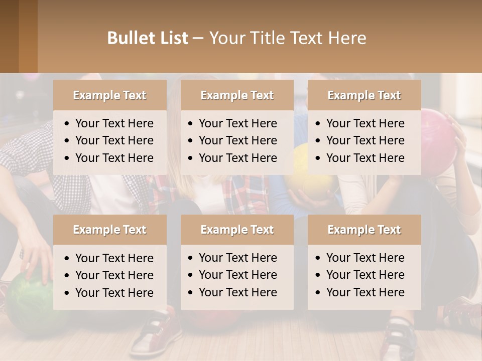 A Group Of People Sitting On The Floor With Bowling Balls PowerPoint Template