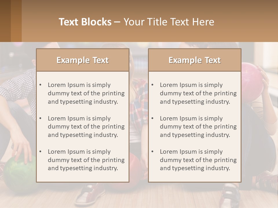 A Group Of People Sitting On The Floor With Bowling Balls PowerPoint Template