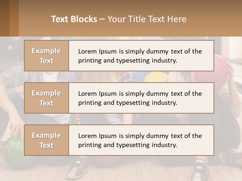 A Group Of People Sitting On The Floor With Bowling Balls PowerPoint Template