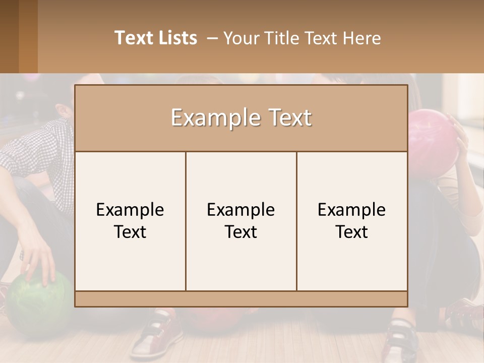 A Group Of People Sitting On The Floor With Bowling Balls PowerPoint Template