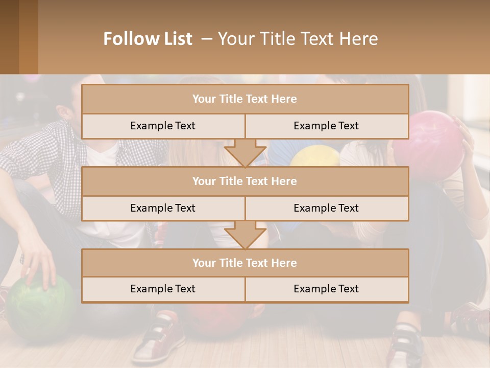 A Group Of People Sitting On The Floor With Bowling Balls PowerPoint Template