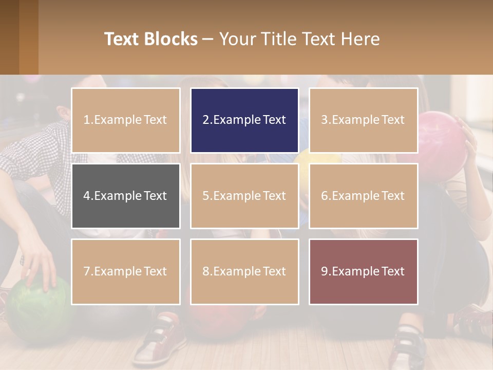 A Group Of People Sitting On The Floor With Bowling Balls PowerPoint Template