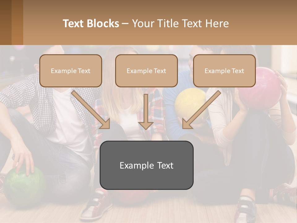 A Group Of People Sitting On The Floor With Bowling Balls PowerPoint Template