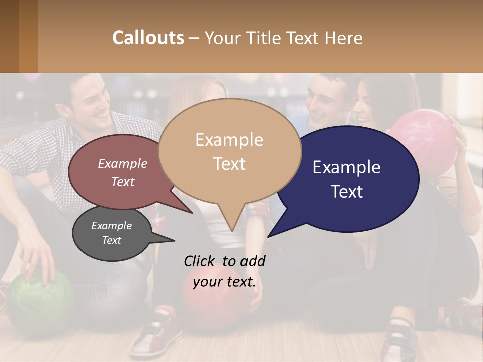 A Group Of People Sitting On The Floor With Bowling Balls PowerPoint Template