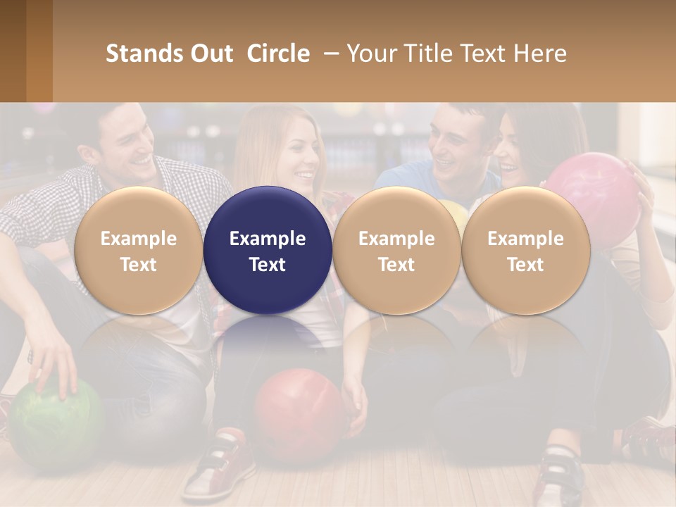 A Group Of People Sitting On The Floor With Bowling Balls PowerPoint Template