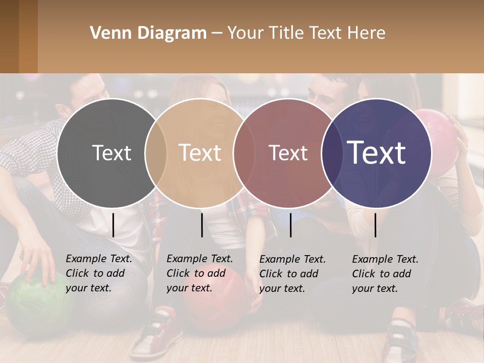 A Group Of People Sitting On The Floor With Bowling Balls PowerPoint Template
