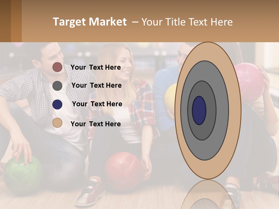 A Group Of People Sitting On The Floor With Bowling Balls PowerPoint Template