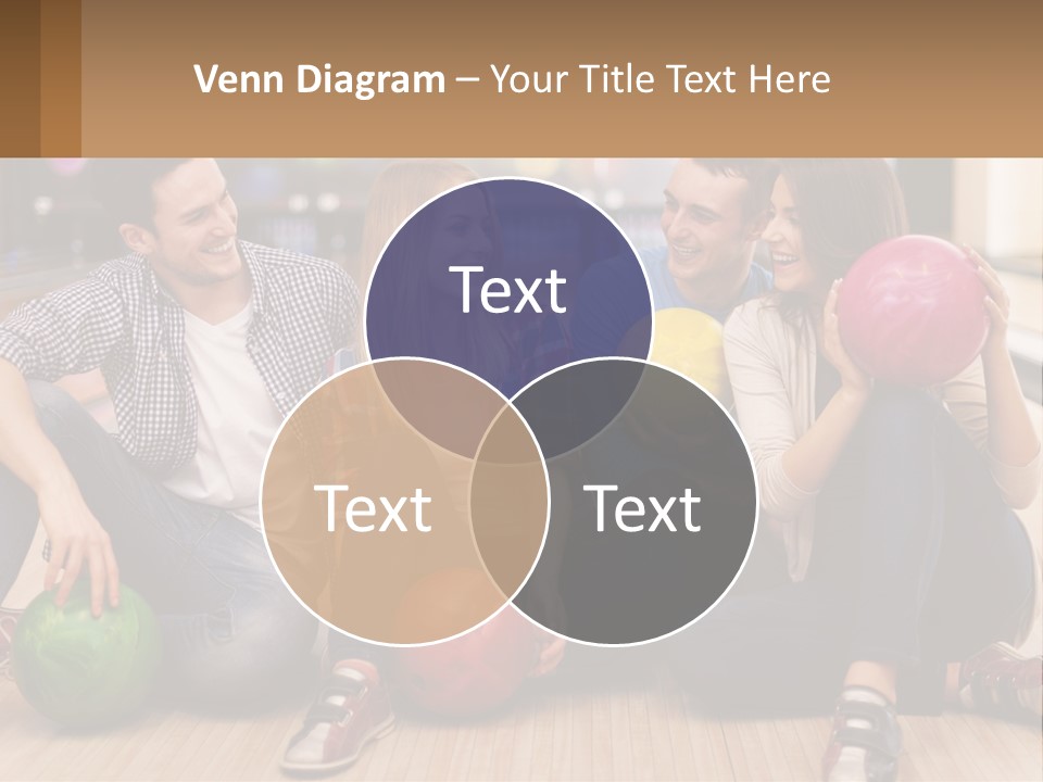 A Group Of People Sitting On The Floor With Bowling Balls PowerPoint Template