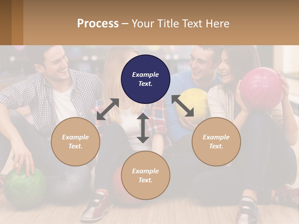 A Group Of People Sitting On The Floor With Bowling Balls PowerPoint Template