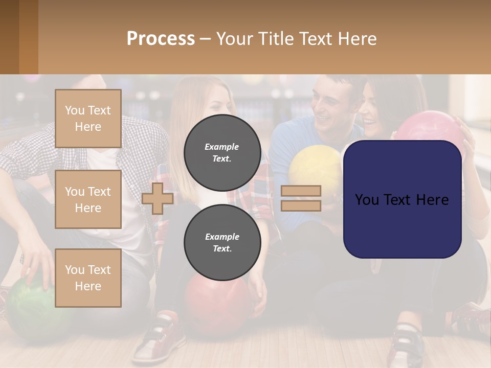 A Group Of People Sitting On The Floor With Bowling Balls PowerPoint Template
