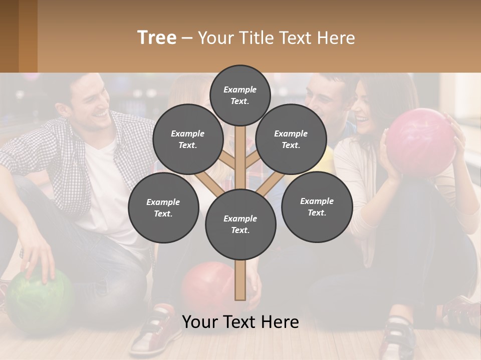 A Group Of People Sitting On The Floor With Bowling Balls PowerPoint Template