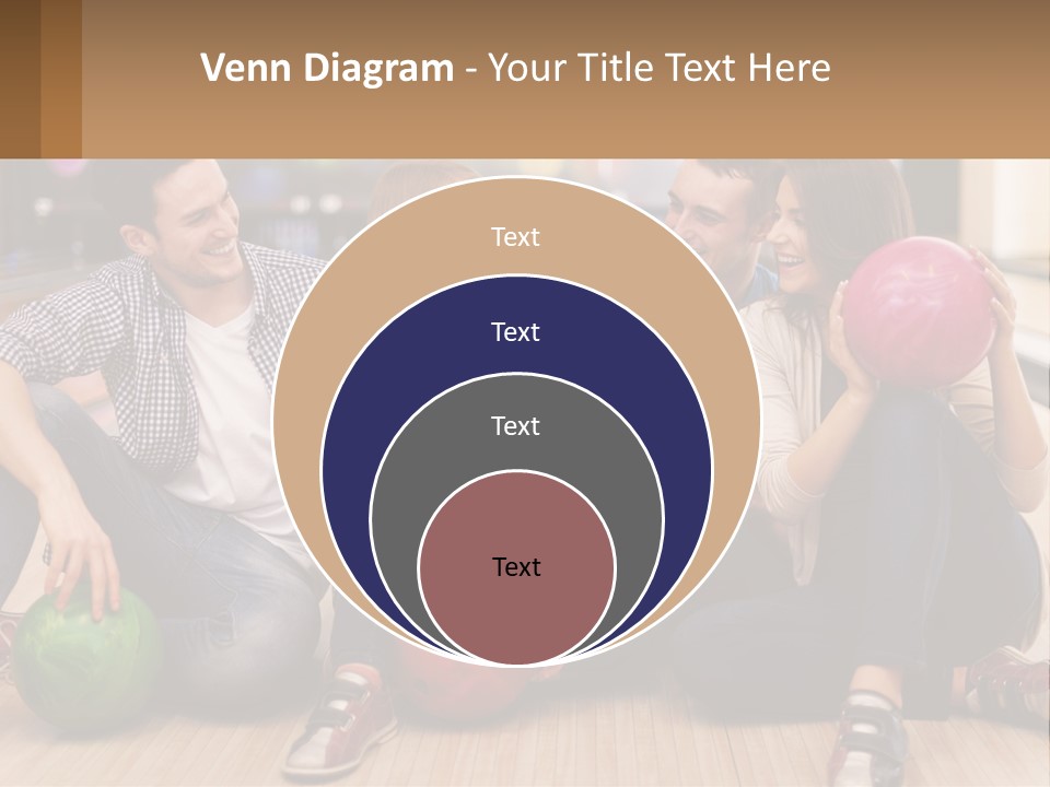 A Group Of People Sitting On The Floor With Bowling Balls PowerPoint Template