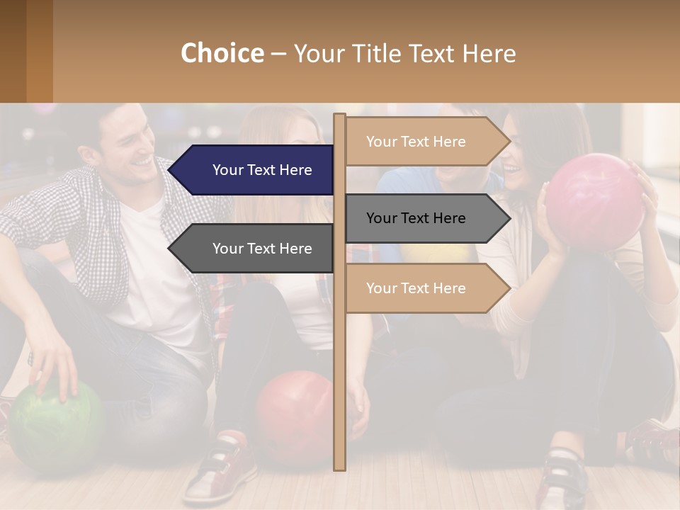 A Group Of People Sitting On The Floor With Bowling Balls PowerPoint Template