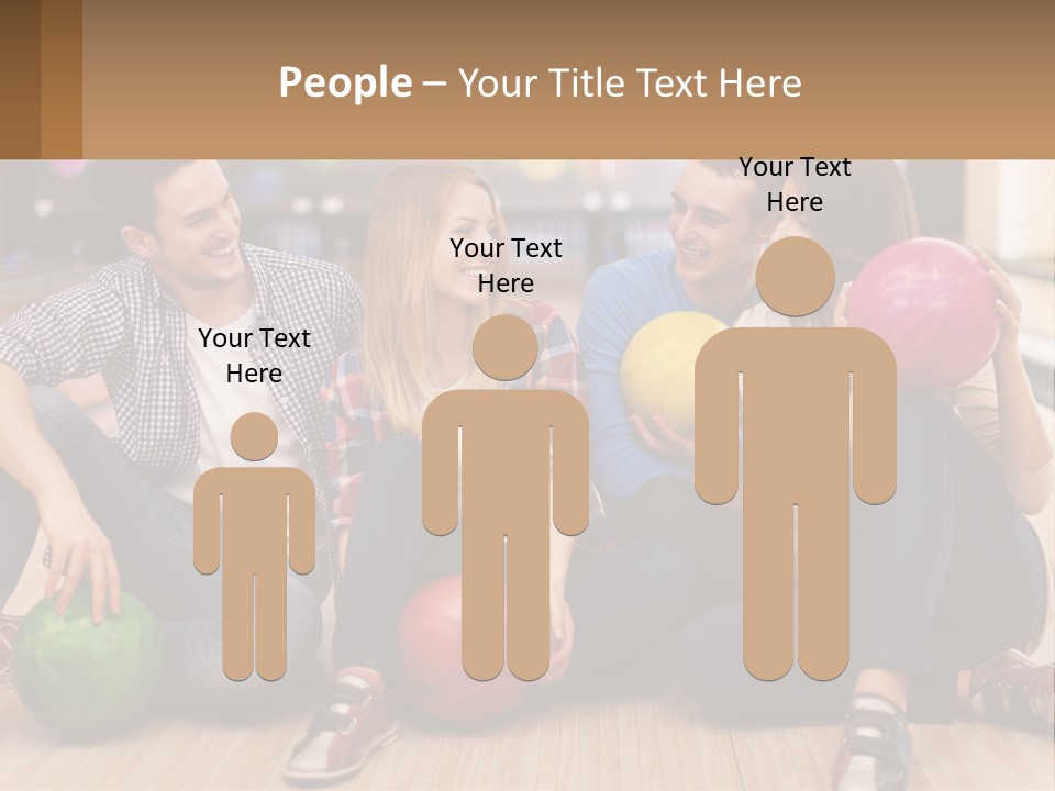 A Group Of People Sitting On The Floor With Bowling Balls PowerPoint Template