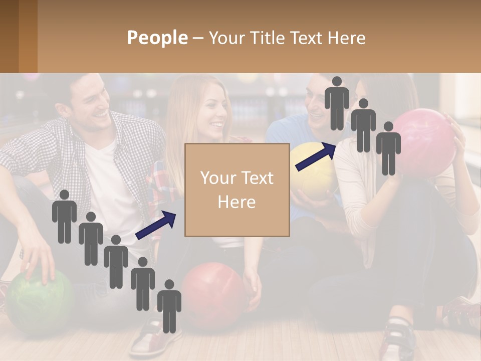 A Group Of People Sitting On The Floor With Bowling Balls PowerPoint Template
