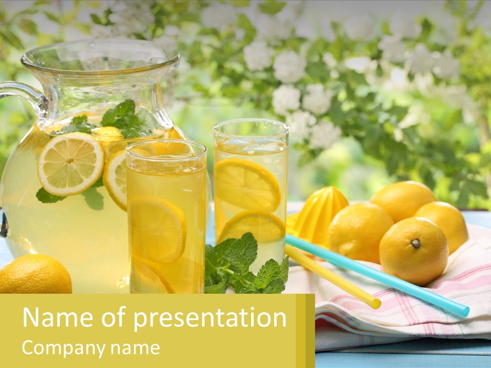 A Pitcher Of Lemonade Next To A Pitcher Of Lemonade PowerPoint Template