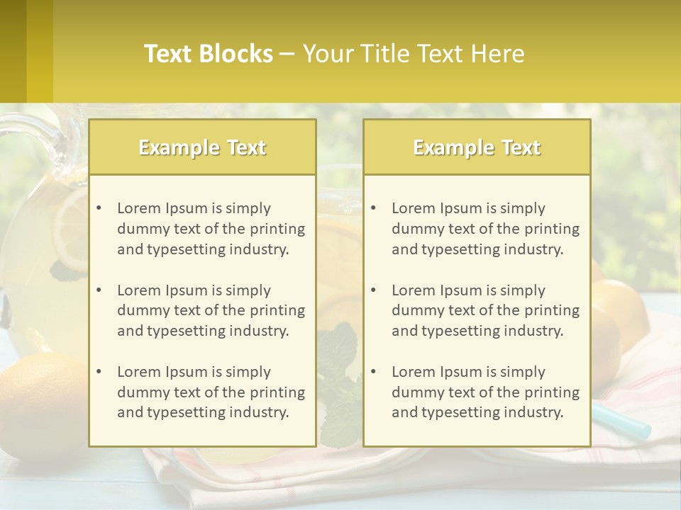 A Pitcher Of Lemonade Next To A Pitcher Of Lemonade PowerPoint Template