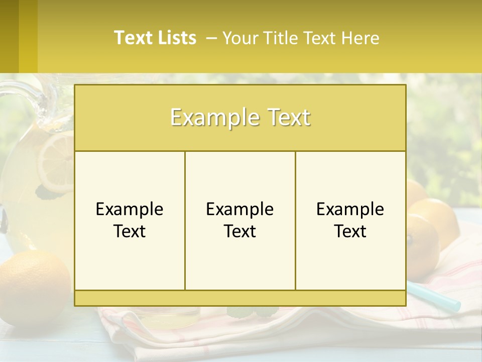 A Pitcher Of Lemonade Next To A Pitcher Of Lemonade PowerPoint Template