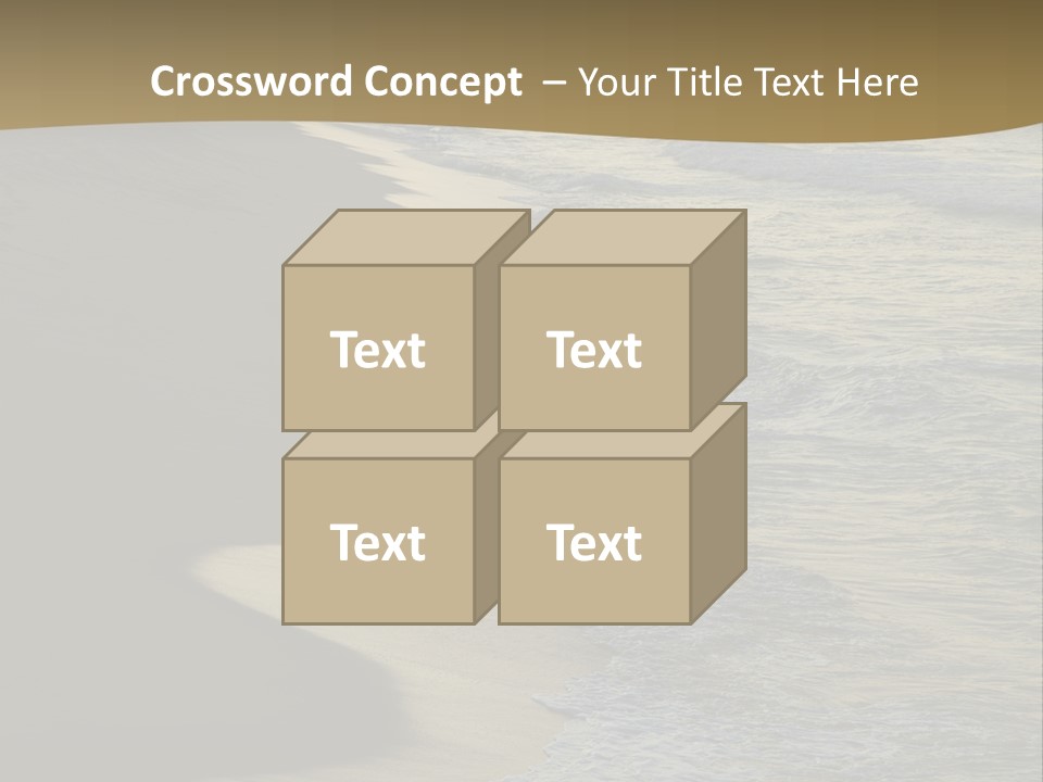 A Sandy Beach With Waves Coming In From The Ocean PowerPoint Template