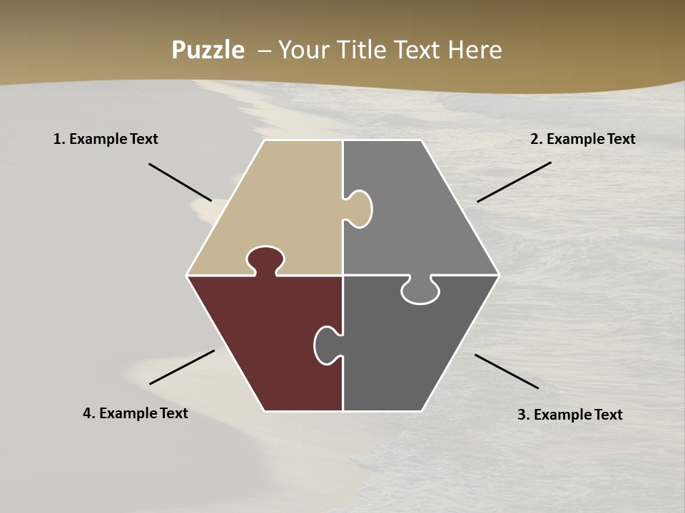 A Sandy Beach With Waves Coming In From The Ocean PowerPoint Template