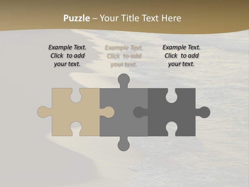 A Sandy Beach With Waves Coming In From The Ocean PowerPoint Template