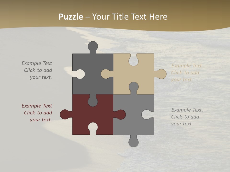 A Sandy Beach With Waves Coming In From The Ocean PowerPoint Template